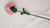 Knitted Hand-woven Rose Carnations Pink Flower Crochet for Gift and Home Decore