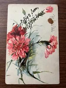 Greetings from Mifflintown, Pennsylvania PA ~ Embossed Carnations Flowers Floral