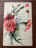 Greetings from Mifflintown, Pennsylvania PA ~ Embossed Carnations Flowers Floral