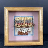 Vtg Dried Flowers In Basket Shadow Box Picture In Wood Frame 6.5??? x 6.5??? ? 1988