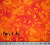 Boundless Botanical Blenders Day Lily Orange 100% Cotton Quilt Fabric