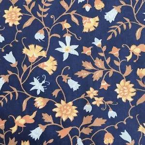 Upholstery Fabric 5 yards, Blue SANDERSON Coated Cotton Carnation Lily Flowers