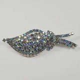Large Unsigned Calla Lily * Ish Aurora Borealis Brooch Pin Floral Blue Shiney