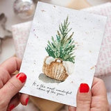 Seeded christmas card, biodegradable christmas card, plantable cards, Christmas card with wildflower seed, eco friendly  flower seed card