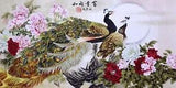 ORIGINAL ASIAN FINE ART CHINESE WATERCOLOR PAINTING-Peacock lover&Peony flower