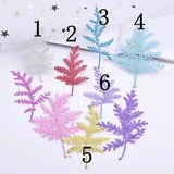 12PCS Pressed Lace Fern Leaves 5 colors dyed, Supply for art craft FCD54