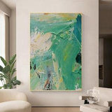 Green Abstract Painting Large Textured Abstract Painting Green Minimalist Abstract Wall Art 3D Textured Acrylic Painting Decorative Painting