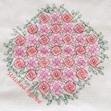 Roses and Leaves Bouquet Blackwork Chart