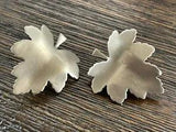 Vintage GIOVANNI Silver Tone Flower Leaf Petal Clip On Earrings Jewelry ~ PRETTY