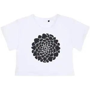 'Peony Flower' Women's Cotton Crop Tops (CO009573)