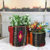 boho large basket, cozy plant decor, hanging pot cover, air hanging pot, organic basket, kilim floor baskets, indoor planting, PH 2201