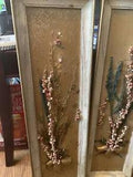 VTG PRESSED FLOWERS  IN WOODEN FRAM 24x6x6 lot of 4