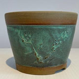 Bonsai pot / Waterfall type Bonsai pot. green waterfall type. 13x9cm