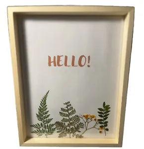 Hello, Goodbye, Framed Decor Prints, Pressed Flower Art