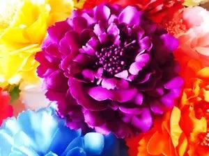 USA SELLER Hair Fashion Fabric Flower Clip Brooch Rose Peony Lady shoes Purple 3