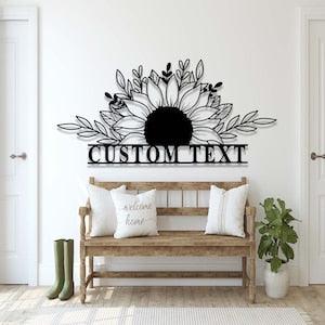 Custom Metal Sunflower Sign,Sunflower Wall Art,Personalized Sunflower Garden Sign,Outdoor Sunflower Garden Decor,Yard Decor,Above Bed Decor