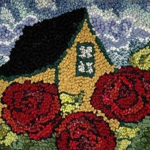 Rug Hooking Kit - The Roses Still Bloom - burlap 11 x 10
