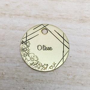 Sweet stems - Pet ID tag - Dog tag for dogs - Pet Name Tag - Hand Stamped - Personalized - Dog Collar - Custom - Dog Tag -
