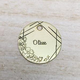 Sweet stems - Pet ID tag - Dog tag for dogs - Pet Name Tag - Hand Stamped - Personalized - Dog Collar - Custom - Dog Tag -