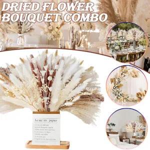 50/109pcs Natural Dried Grass Tall Flowers Plant Bouquet Reeds Wheat Photo Decor