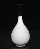 12'' Old Chinese Dynasty Ding Kiln Porcelain Pattern Peony Flower Bottle Vase