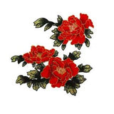1 Pair On Patches Multicolor Peony Flower Embroidery Patch Appliques Stickers