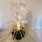VTG Fiber Optic Color Changing Lighted Flower Lamp LARGE Lily W/ Leaves ~Works~