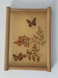 ART  DECORATION  FLEUR S?CH?ES ET PAPILLON.TABLEAU EN BAMBOU DRIED FLOWER BAMBOO