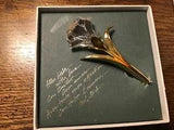 VINTAGE 1997 SWAROVSKI BROOCH LAPEL PIN LILY CRYSTAL MEMORIES GOLD TONE METAL