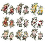 2x Silk Flowers Fake Peony Rustic Centerpiece Garland Green Leaves Handmade