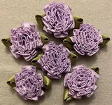 SMALL PURPLE RIBBON CARNATION FLOWERS - Lot of 25 - Approx. 1" - #84