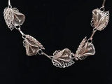 Silver Filigree Dainty Lily Flower Handmade Vintage Chain 21" Necklace