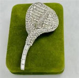 Vintage Jarin Pave Clear Rhinestones Calla Lily Fower Brooch Pin
