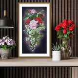 DIY Cross Stitch Kit (thread) "flower cascade", set of tapestries. needlework, long stitches, counted cross/diy craft kit/Bouquet of flowers
