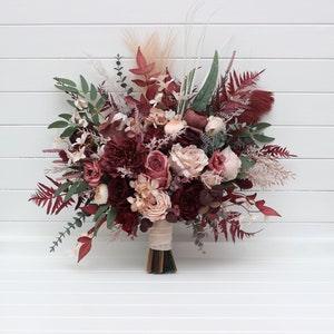 Burgundy dusty rose blush pink wedding Burgundy bouquet Bridal bouquet Bridesmaid flowers Wedding flowers