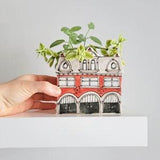 Large red house ceramic planter