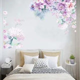 Wall Decal Purple Peony Flower Sticker Vinyl Art Mural Home Removable Decor