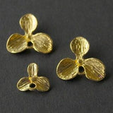 Small Cascading ORCHID Gold LINK Connector - Small 11x9mm Lead and Nickel Free Petal Floral Charm Pendant Link  - Usa Seller - Ref 5041
