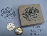 P106 Peony, small Rubber Stamp