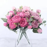 Rose Pink Silk Peony Bouquet - Perfect Wedding Home Decorations