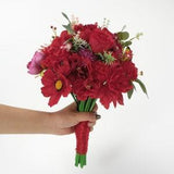 1PCS Artificial Silk Flower Head Combo/Red Faux Flower For DIY Floral Arrangement Bouquets Table Centerpiece Decor Fake Flower Material Pack