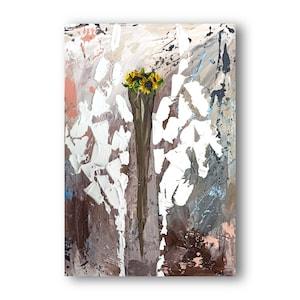 Angel painting Guardian angel Sunflower painting Abstract Angel Gift for her