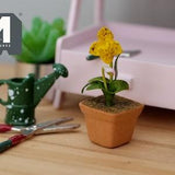 Dollhouse potted flower / dolls house Clay Orchid / decoration living room 1 12th scale miniature - F085