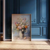 Roses Bouquet Cottage Art Print, Modern Rose Still Life Art, Contemporary Floral Printable Wall Decor, Rustic Home decor, Flowers in a vase