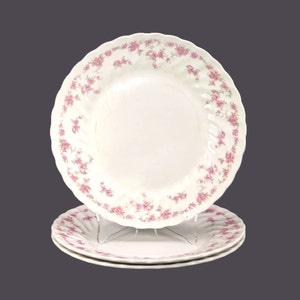 Three Myott Bride's Bouquet dinner plates made in England.