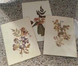 THREE VINTAGE DRIED FLOWER COMPOSITIONS