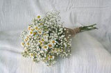 Small flower girl bouquet made simply with gypsophila and tanacetum. Finished with burlap and twine Flower Delivery