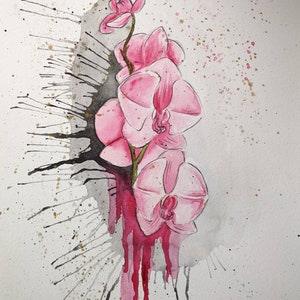 Original watercolor orchids