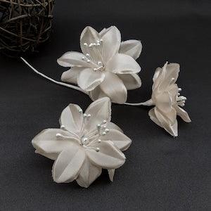 Rose light Gold Satin Vintage Flowers, Timeless Elegance for Refined and Memorable Creations. Retro Craft Flowers for Millinery