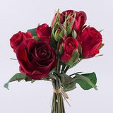 Red Marsala Roses Bouquet 10', Artificial Red Roses Arrangement, Wedding Burgundy Bouquet, Silk Red Roses, Home Decor Table Centerpiece
